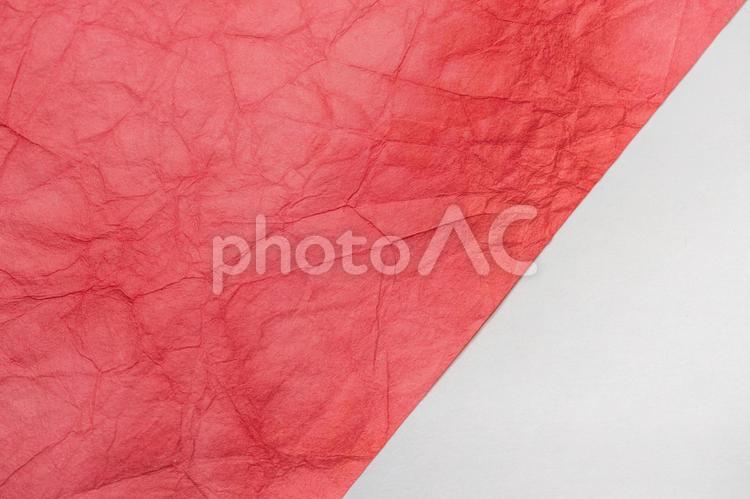 赤と白のツートンカラーの和紙 和紙,赤色,白の写真素材