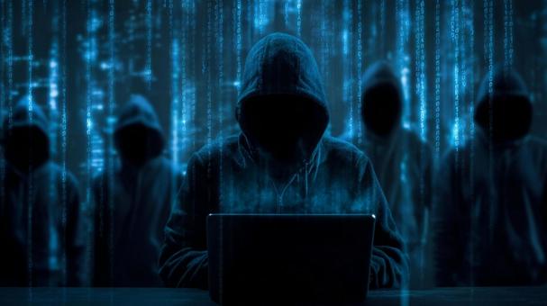 Hacker operating a computer, food, parker, computer, JPG