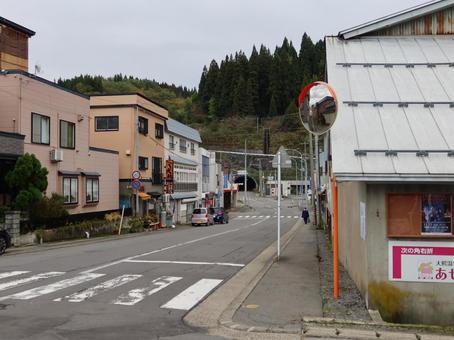 大鰐町 大鰐温泉 県道201号線 青森県,大鰐町,南津軽郡の写真素材