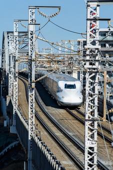 疾走する東海道山陽新幹線N700A 疾走する東海道山陽新幹線N700A 東海道,山陽,新幹線の写真素材