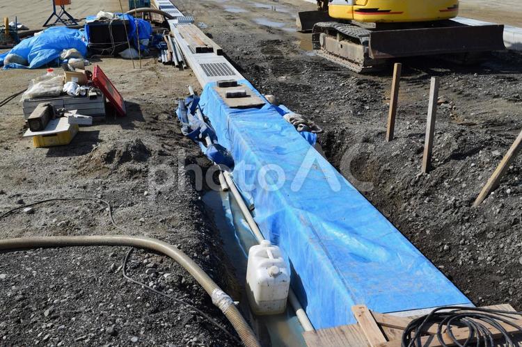 土木工事現場の建設機械 土木工事現場,土木工事,土木の写真素材