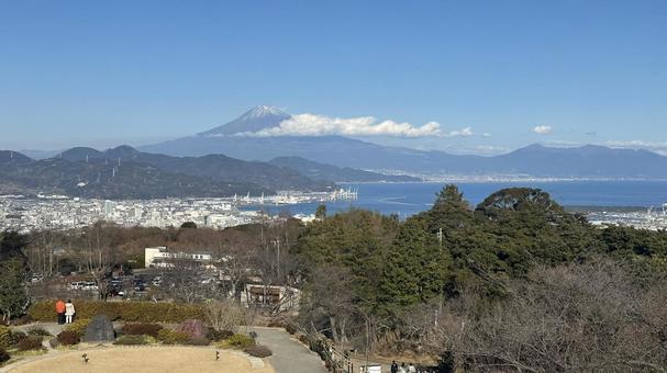 富士山と清水港 富士山,清水港,静岡の写真素材