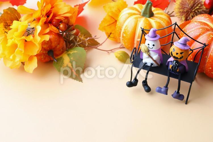 ハロウィンイメージ　カボチャのおばけ カボチャ,南瓜,ハロウィンの写真素材