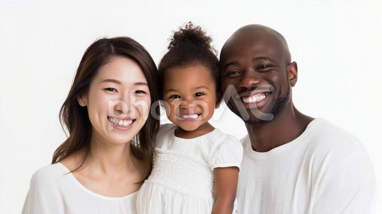 国際結婚した家族 国際結婚,家族,日本人の写真素材