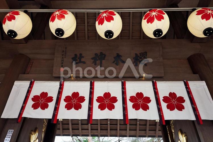 櫻木神社の神門 櫻木神社,千葉県野田市,神社仏閣の写真素材