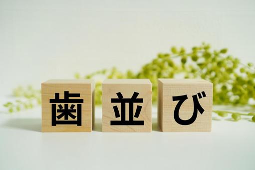 木製ブロックに『歯並び』の文字 木製ブロックに『歯並び』の文字 歯並び,歯,歯列の写真素材