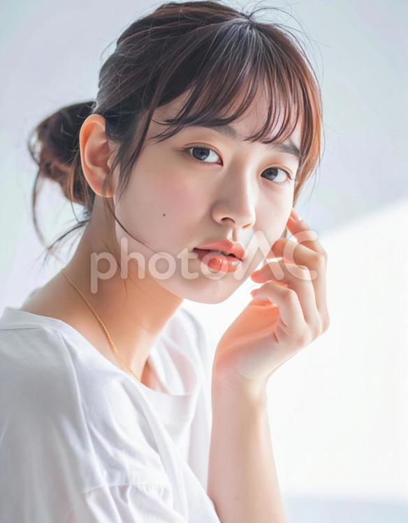 若い女性の美容ポートレイト写真 女性,モデル,ポートレートの写真素材
