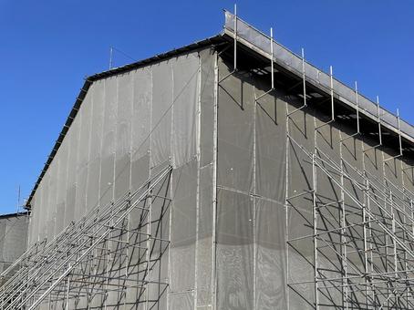 工事中の二条城 二条城,工事,弾幕の写真素材