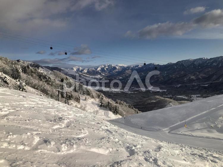 ゲレンデ風景　白馬岩岳スノーリゾート ゲレンデ,白馬岩岳スノーフィールド,長野県の写真素材
