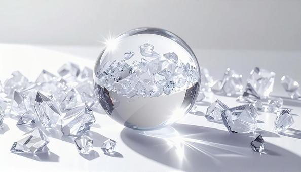 水晶玉/透明なクリスタルの輝き 水晶玉/透明なクリスタルの輝きの写真