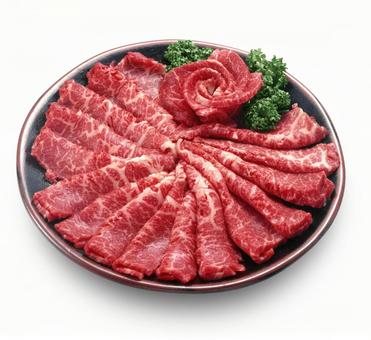焼き肉用牛肉 皿盛り 焼き肉用牛肉 皿盛りの写真
