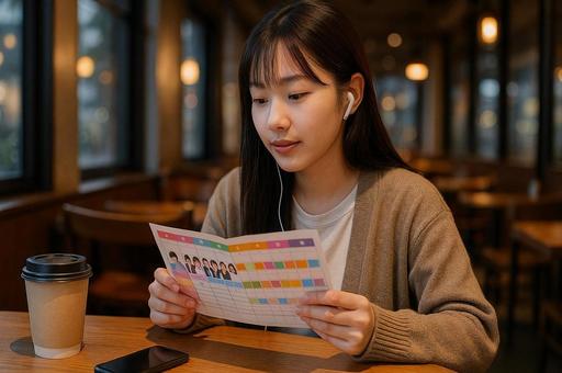 カラフルな時間割表 カラフルな時間割表の写真
