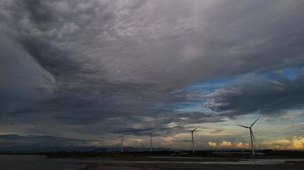 雲040 雲040 夕焼け,朝焼け,夕日の写真素材