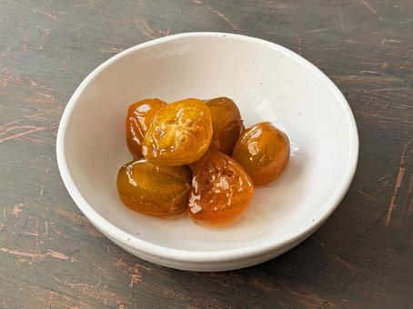 金柑の甘露煮 金柑の甘露煮,金柑,キンカンの写真素材