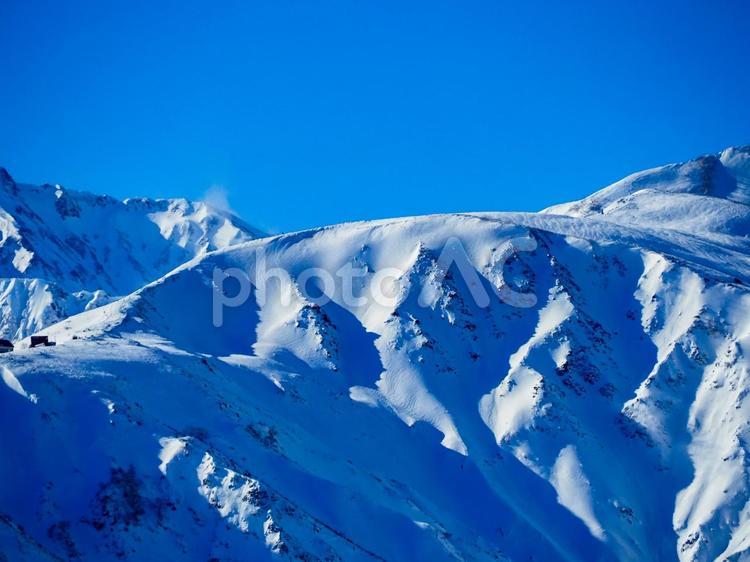 冬の白馬村　冠雪した北アルプス　遠景 冬,白馬村,冠雪の写真素材