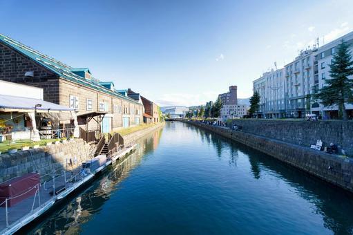 Photo, otaru canal, tourist spot, water mirror, 