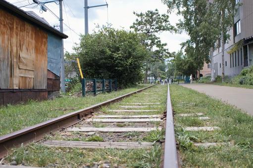 線路は続く 線路,廃線,廃線跡の写真素材