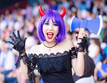 地雷系女子・ライブでノリノリ角が生えた 地雷系女子・ライブでノリノリ角が生えた 地雷系,推し活,女子の写真素材