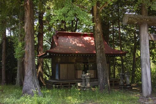 山梨県上野原市にある犬島神社 犬島神社,上野原,山梨の写真素材
