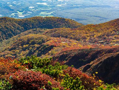 紅葉の那須岳 那須岳,紅葉,朝日岳の写真素材