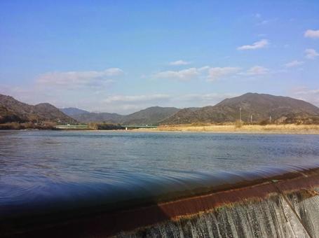 Photo, weir, a river, a waterside, 