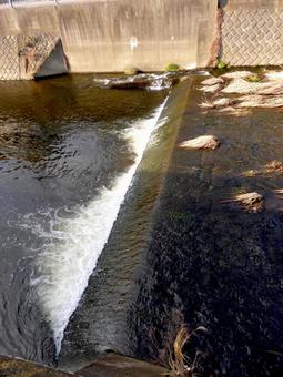 いたち川・海里橋の段差部分 いたち川・海里橋の段差部分の写真