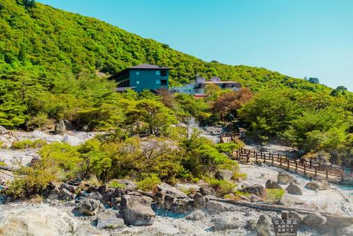 【長崎】雲仙地獄　湯けむり 長崎,雲仙,地獄の写真素材