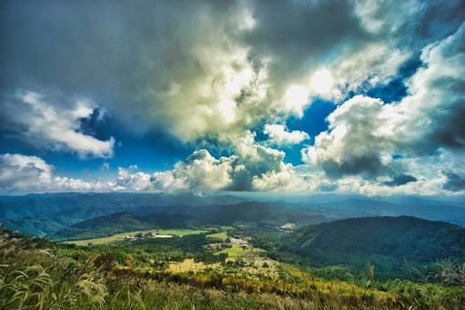 三瓶山の風景 しまね,登山,浸食の写真素材