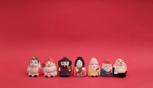 かわいい神様 七福神,お正月,縁起物の写真素材