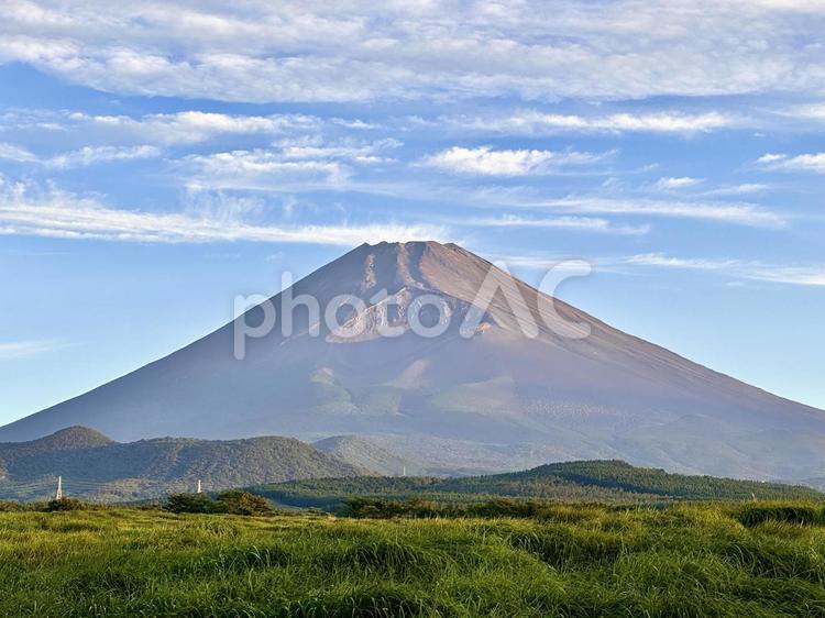 裾野市から見る夏の富士山 富士山,空,雲の写真素材