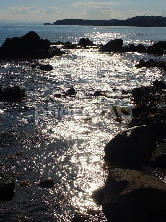 七尾北湾の風景 12月,イメージ,シルエットの写真素材