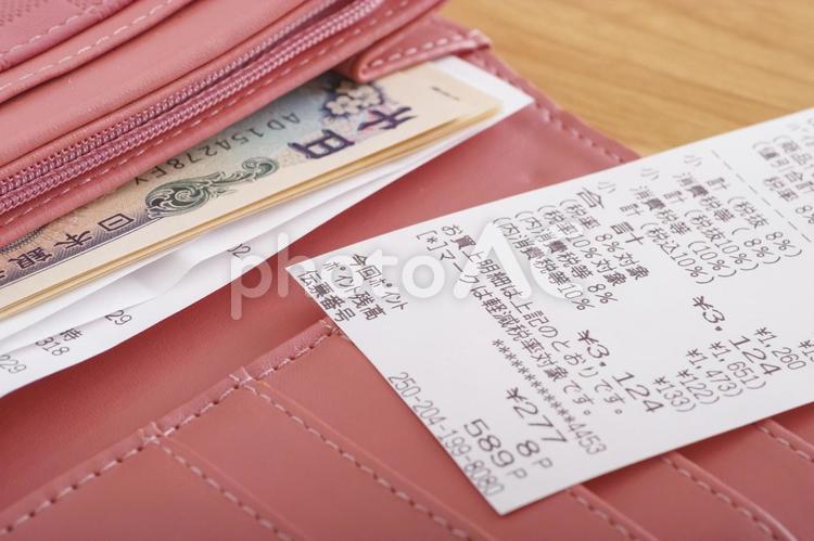 主婦のお財布イメージ 財布,財布の紐,家計管理の写真素材