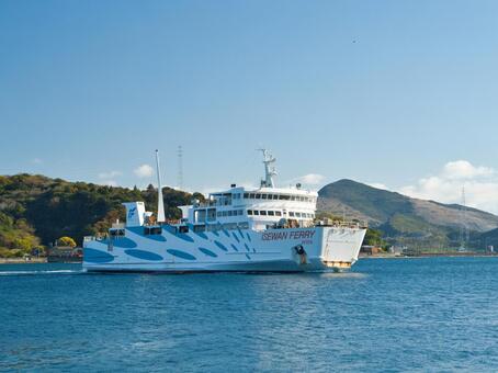 伊勢湾フェリー鳥羽 フェリー,船,海の写真素材