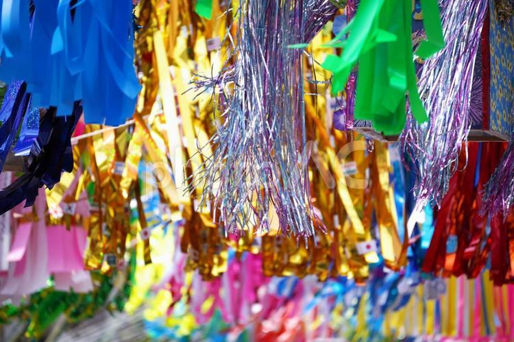 平塚七夕祭りの飾り 神奈川県,湘南,平塚市の写真素材