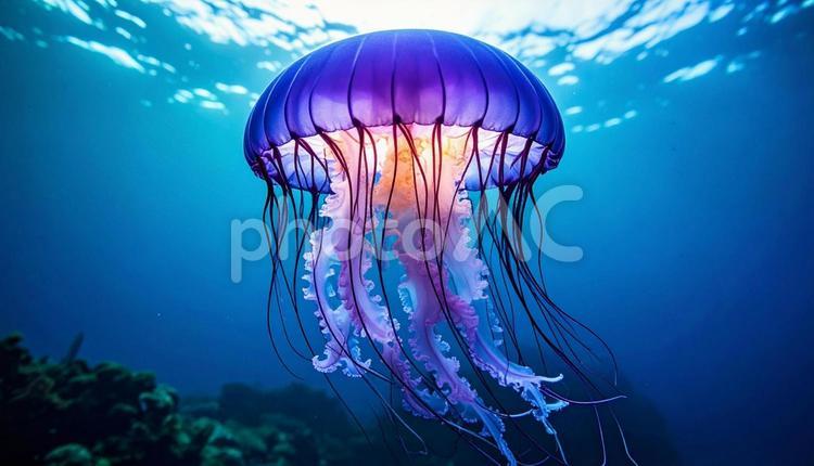 クラゲ クラゲ,生き物,海底の写真素材