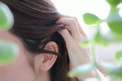女性の髪、ヘアケア 女性の髪、ヘアケア ヘアケア,髪,髪質の写真素材