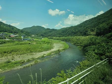 山と川と緑 山と川と緑 川,山,河川敷の写真素材