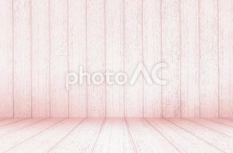 ピンク色の木目の部屋の背景画像 木目,部屋,奥行きの写真素材