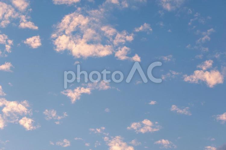 秋の空　夕焼け 空,秋,秋空の写真素材