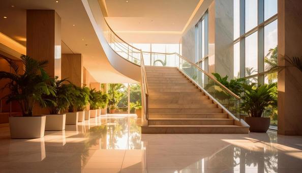 リゾートホテルのエントランスの写真