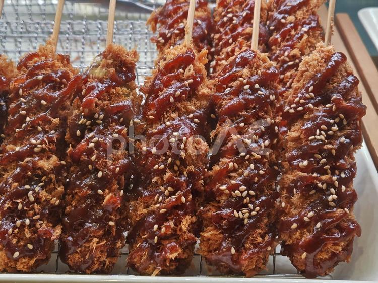 味噌串カツ 味噌串カツ,味噌カツ,串カツの写真素材