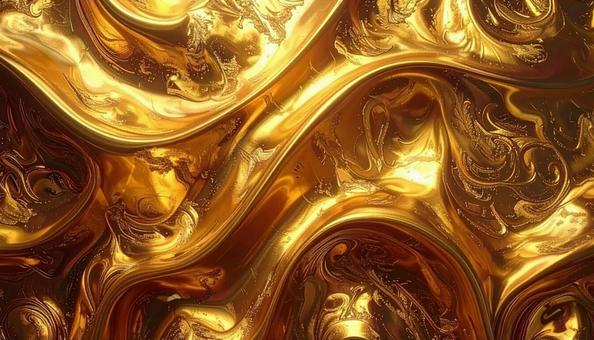 金色のメタリックな流体金属 背景 金色のメタリックな流体金属 背景の写真