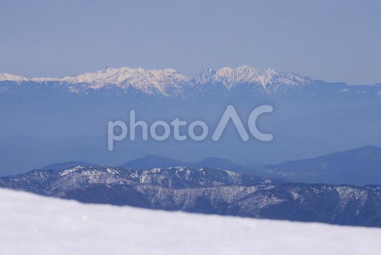 白山御前峰から槍穂高連峰を望む 白山,御前峰,山頂の写真素材
