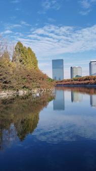 川と 川,空,街の写真素材
