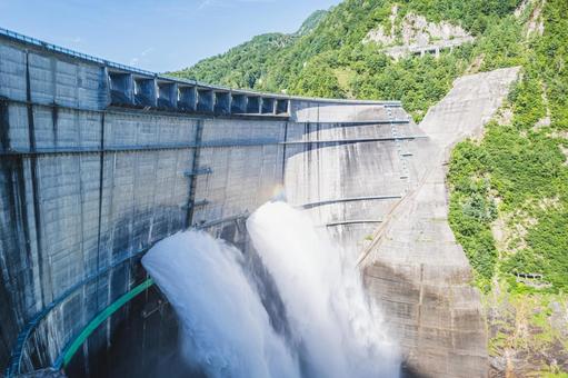 黒部ダム 黒部ダム,ダム,観光放水の写真素材