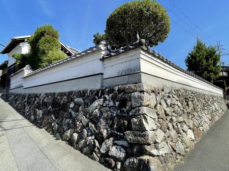 石垣と白壁 石垣,白壁,屋根瓦の写真素材