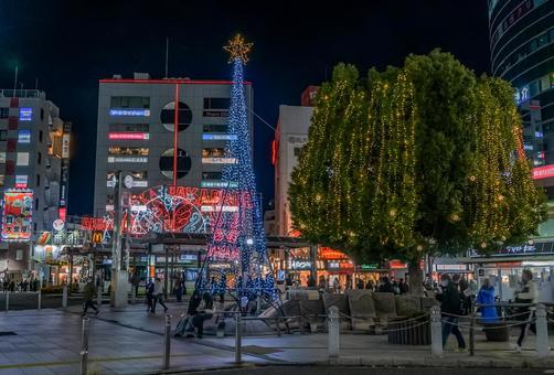 赤羽駅イルミネーション（スマホ撮影） イルミネーション,赤羽駅,町並みの写真素材