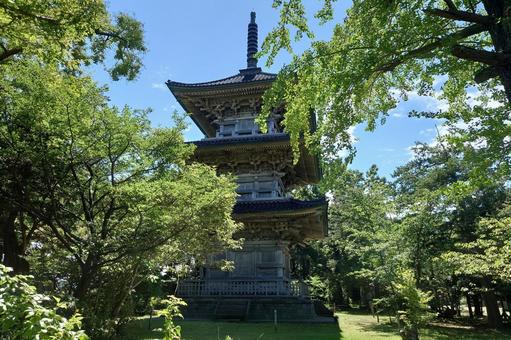 新潟県-五智国分寺-三重塔 新潟県-五智国分寺-三重塔 五智国分寺,寺,安国山の写真素材
