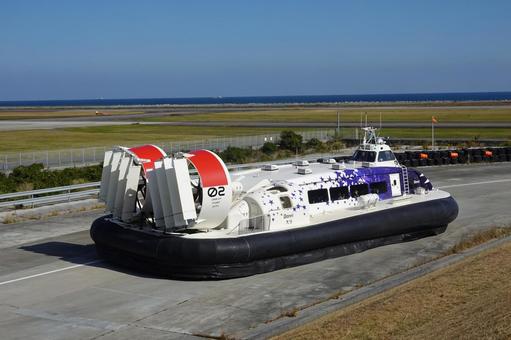 ホーバークラフトと別府湾 ホーバークラフト,ホバークラフト,船の写真素材