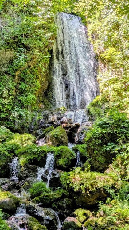 岩手県　不動の滝 自然,マイナスイオン,風景の写真素材